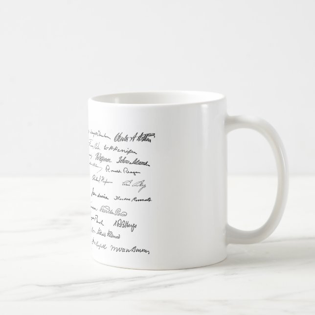 Präsidentenunterzeichnungen (Staat-Präsidenten) Kaffeetasse (Rechts)