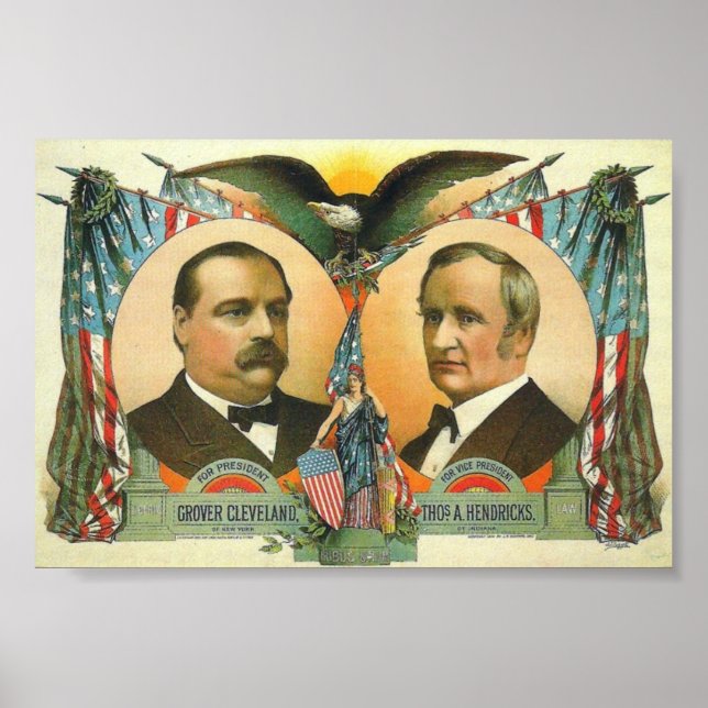 Präsidentschaftskampagne von Cleveland und Hendric Poster (Vorne)
