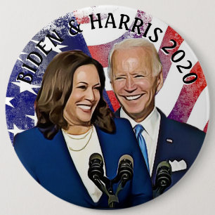 Präsidentschaftswahl 2020 in Biden und Harris Button