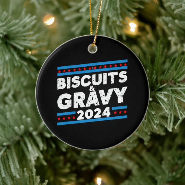 Präsidentschaftswahl 2024: Kekse und Gravy Keramik Ornament (Baum)