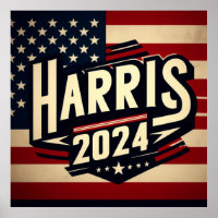 Präsidentschaftswahl HARRIS WALZ 2024 Poster