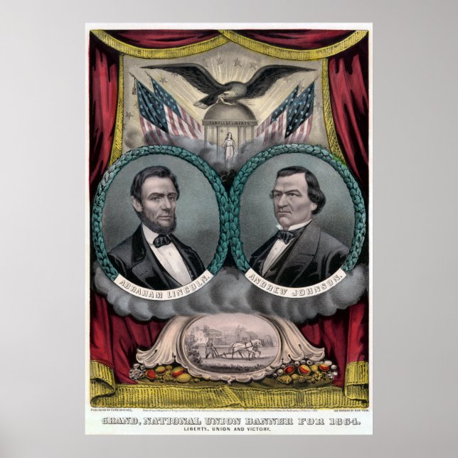 Präsidentschaftswahl im Vintagen Zivilen Krieg Poster (Vorne)