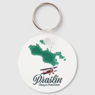 Praslin Seychellen Karte Schlüsselanhänger