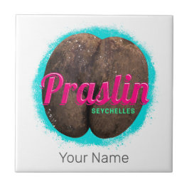 Praslin Seychelles Indischer Ozean Vintag Souvenir Fliese