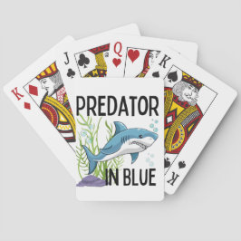 Prätator in Blau , Hai, Cartoon Spielkarten
