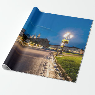 Prato della Valle am Abend in Padova, Italien Geschenkpapier