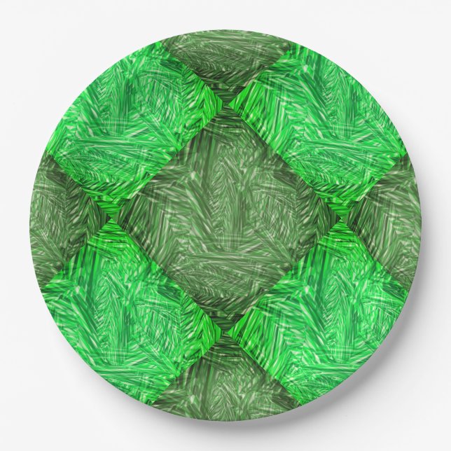 Prato verde falsa grama ou folhas de coqueiro pappteller (Vorderseite)