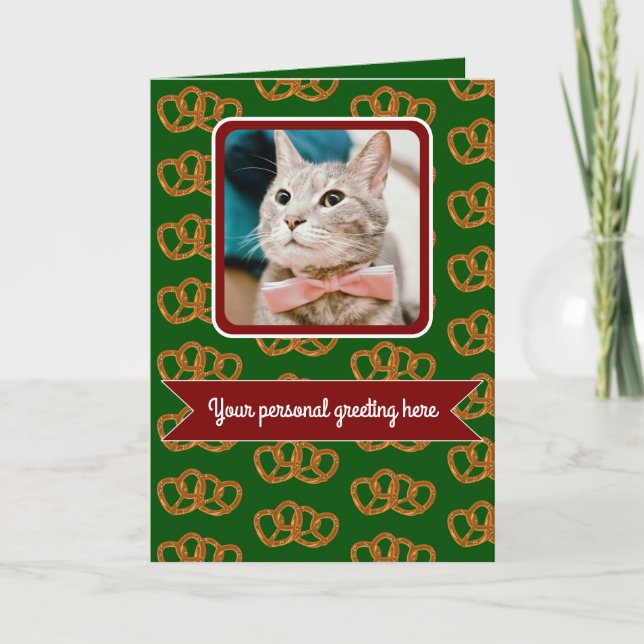 Prätzmuster-Urlaubswünsche - Ihr Foto & Text Karte (Vorderseite)