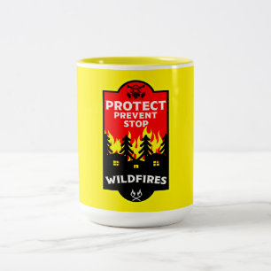 Prävention von Buschfeuern Zweifarbige Tasse