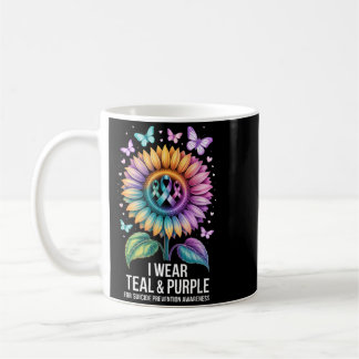 Präventionsbewusstsein Türkis Lila Band Mond Kaffeetasse
