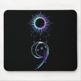 Präventionsbewusstseinswoche Türkis Lila Semikolon Mousepad