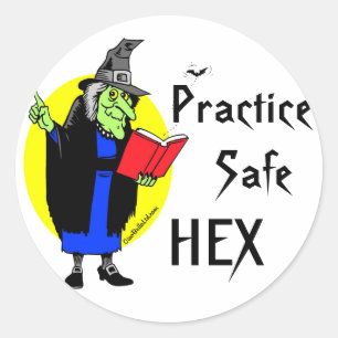 Praxis-Safe-Hexe Runder Aufkleber