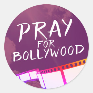 Pray for Bollywood Runder Aufkleber