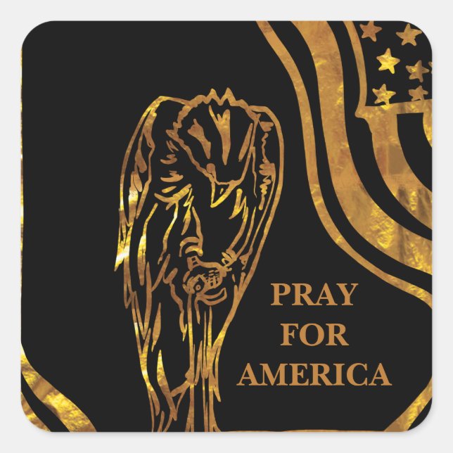 PRAY FÜR AMERIKA QUADRATISCHER AUFKLEBER (Vorderseite)