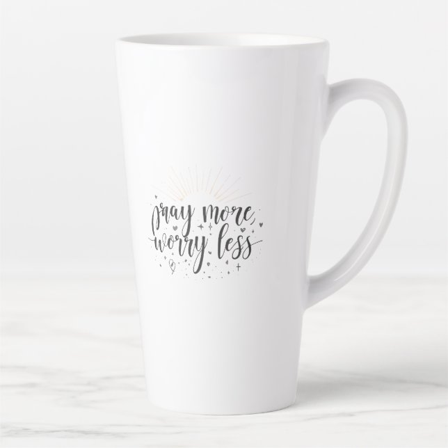 Pray More Worry Less Mug Milchtasse (Rechts)