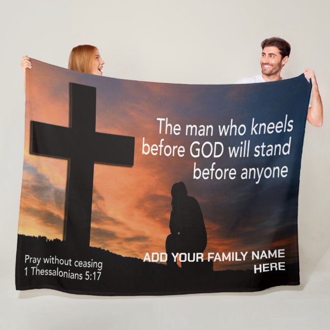 PRAY OHNE AUFHEBUNG Christlichen Familiennamen Geb Fleecedecke (Beispiel)