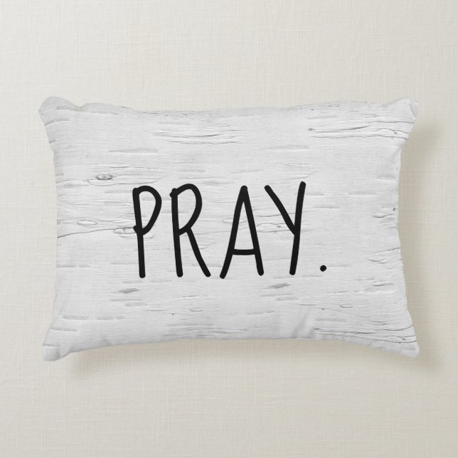 PRAY Texte Sur Le Coussin Accent Arbre À Bouleau (Devant)