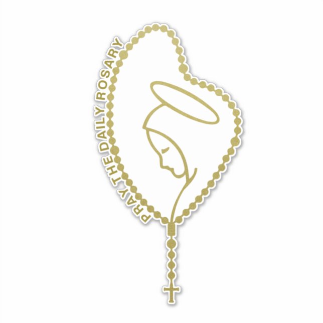 PRAY THE DAILY ROSARY JUNGFRAU MARY CATHOLIC AUFKLEBER (Vorderseite)