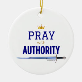 Pray with Authority - Blue,  Keramik Ornament