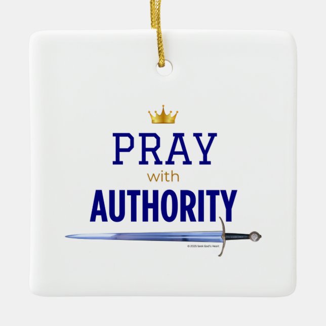 Pray with Authority - Blue Square,  Keramikornament (Vorderseite)