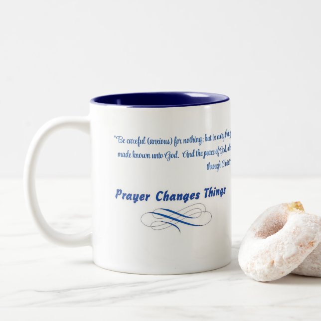 PRAYER ändert Dinge Kaffeemaschine Tasse (Mit Donut)