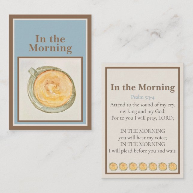 Prayer Card: In the Morning — Psalm 5:3-4 Mitteilungskarte (Vorne/Hinten)