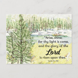 Prayer Card Isaiah Scripture Mountain Lake Postkarte