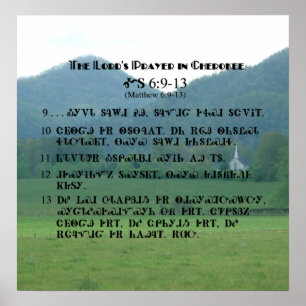 Prayer de seigneur en affiche cherokee de