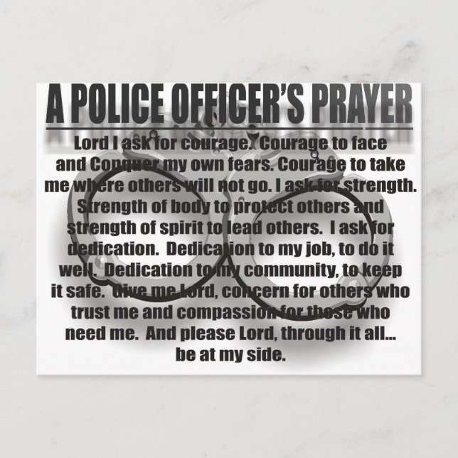 PRAYER DER POLIZEIBEAMTEN POSTKARTE (Vorderseite)