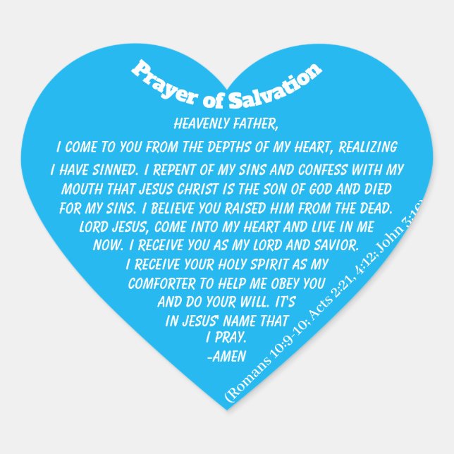 PRAYER DER SALVATION blaues Herz Herz-Aufkleber (Vorderseite)
