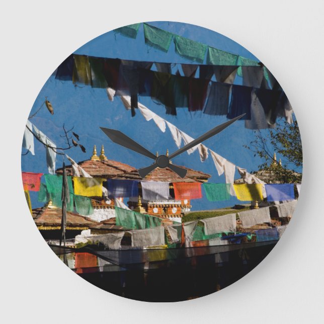 Prayer flags and chortens große wanduhr (Vorderseite)