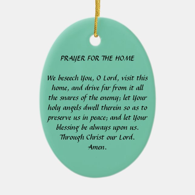 PRAYER FÜR DIE ZUHAUSE KERAMIK ORNAMENT (Vorne)