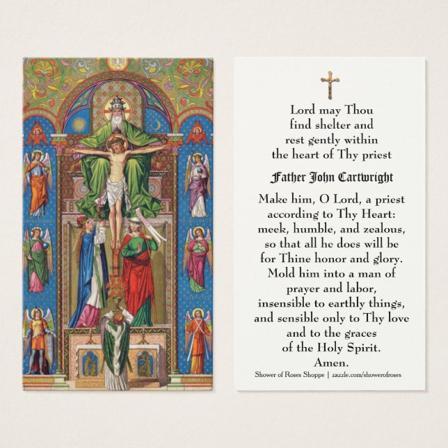 Prayer Holy Card pour Catholic Priest Religious (Devant & derrière)