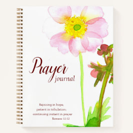 Prayer Journal Bible Verse Romans 12:12 Blume Notizbuch