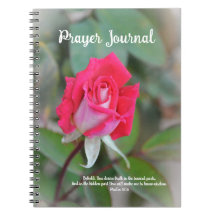 Prayer-Journal mit Rose und Schrift