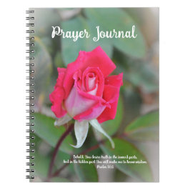 Prayer-Journal mit Rose und Schrift Notizblock