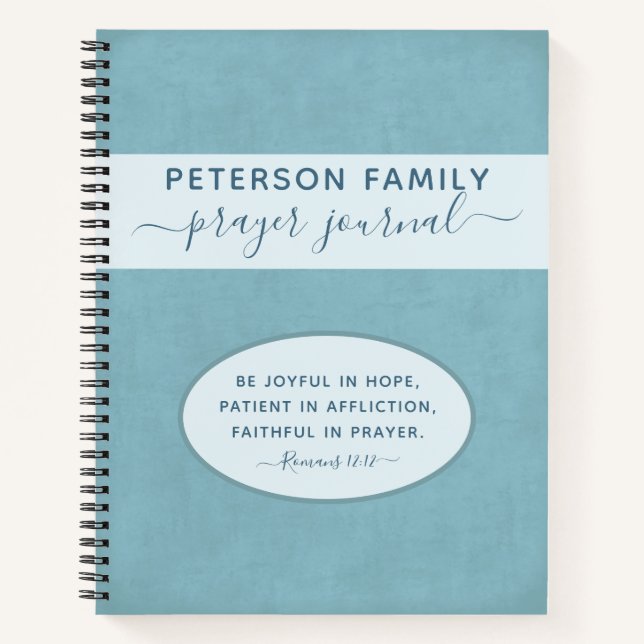Prayer Journal personalisiert Familienname Notizbu Notizbuch (Vorderseite)