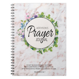 Prayer Journal Rosa Blumenmarmor Notizblock