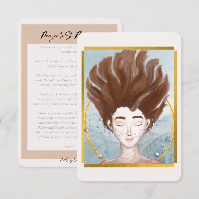 Prayer-Karte St. Philomena Dankeskarte (Vorne/Hinten)