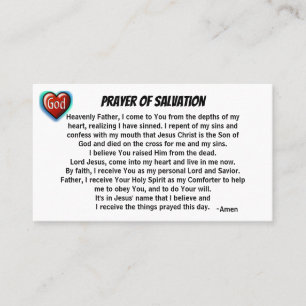 PRAYER OF SALVATION hinzufügen Kirche oder Ministe Visitenkarte