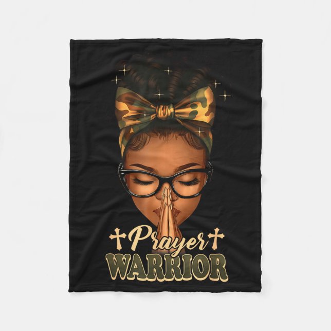 Prayer Warrior Christians Camo African American Af Fleecedecke (Vorderseite)
