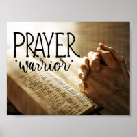 PRAYER WARRIOR Gebet Hände auf offene Bibel