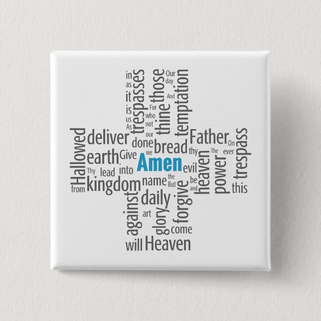 Prayer Word Cloud Lords Button (Vorderseite)