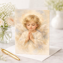 Praying Angel Child Watercolor Religious Karte