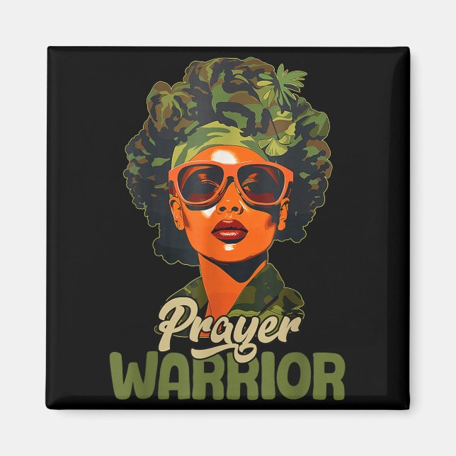 Praying Black Woman Afro Christian Sayings Prayer  Magnet (Vorne)