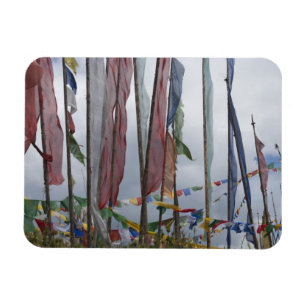 Praying flag poles in mountain, Yotongla Pass Magnet