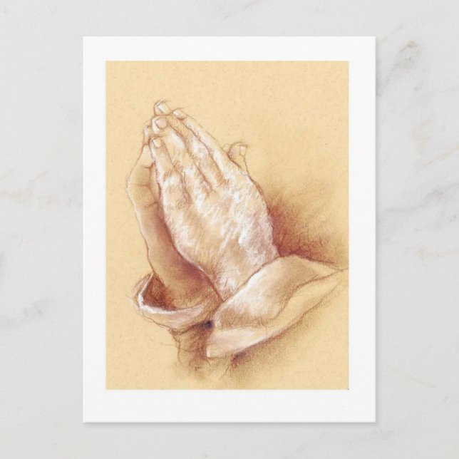 Praying Hands Postcard Postkarte (Vorderseite)