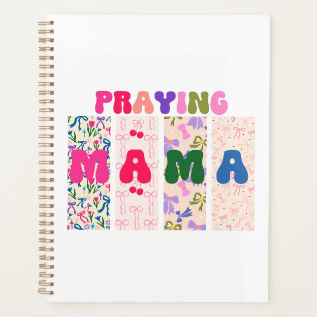 Praying Mama Croquette Bow Affirmation Floral Planer (Vorderseite)