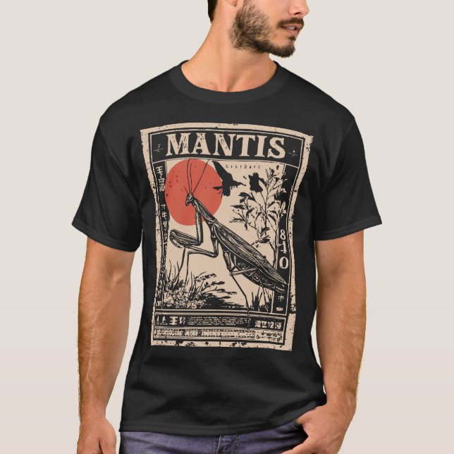 Praying Mantis Insect Wissenschaftliche Illustrati T-Shirt (Vorderseite)