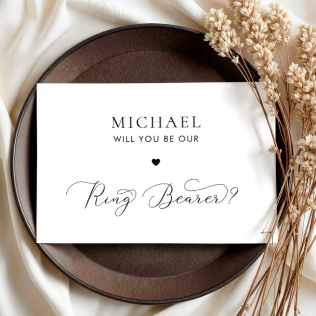 Präzise Script & Heart Ring Bearer Vorschlag Card Einladung (Von Creator hochgeladen)